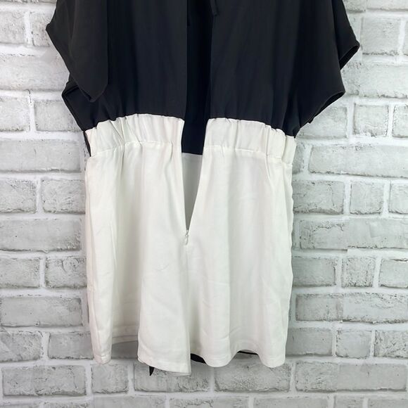 TCEC Women’s Romper Black White Slit Shoulder Size Small - Picture 5 of 13